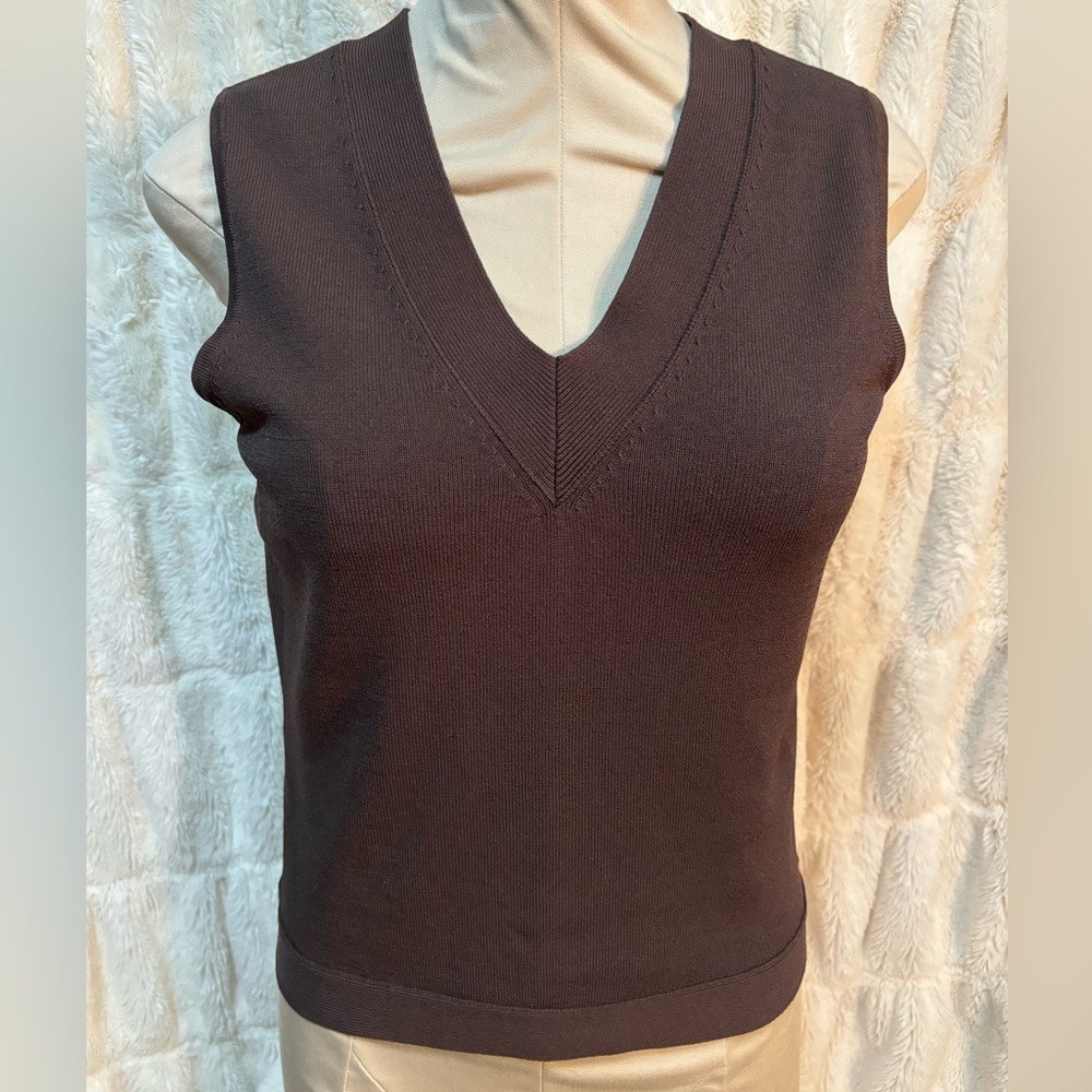 Talbots chocolate brown shell size small